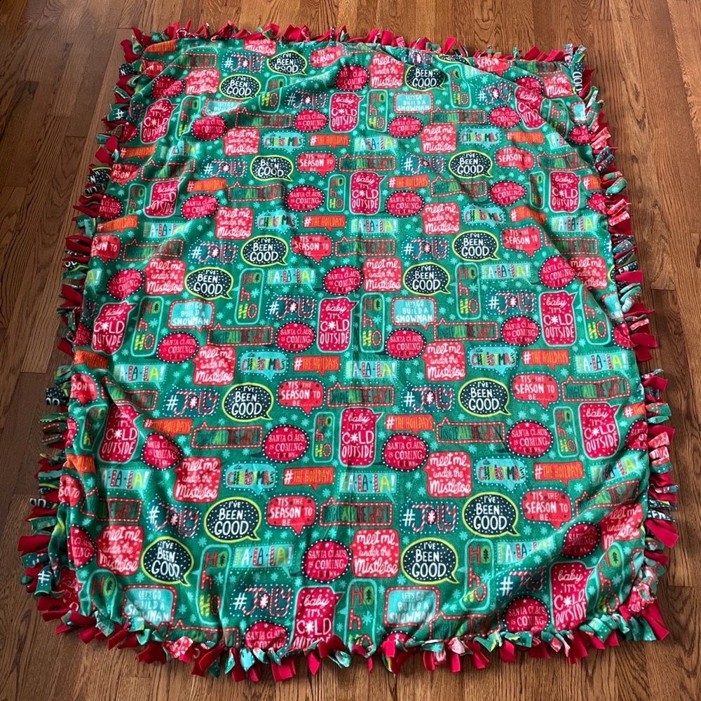 Handmade Christmas Tie Blanket